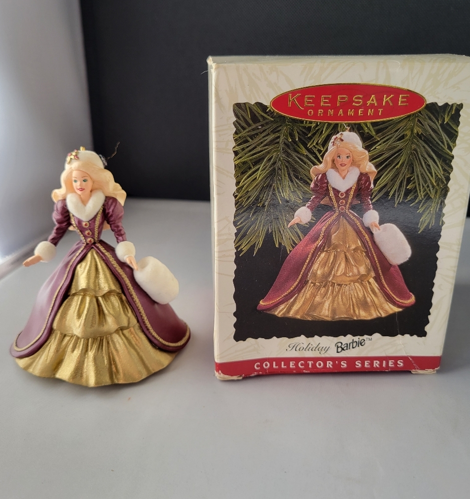 Vintage 1996 Hallmark Handcrafted Holiday Barbie Keepsake Ornament